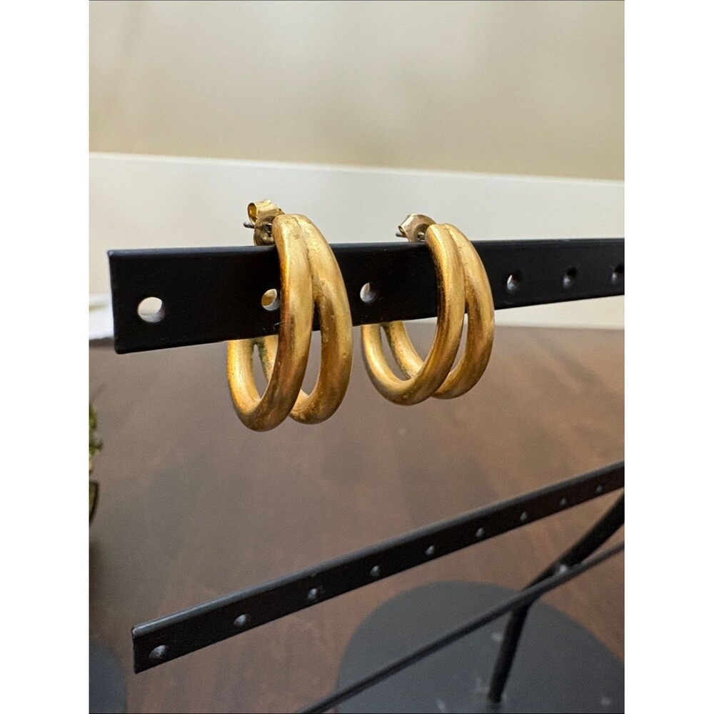 Anne Klein satin Gold Hoop Earrings